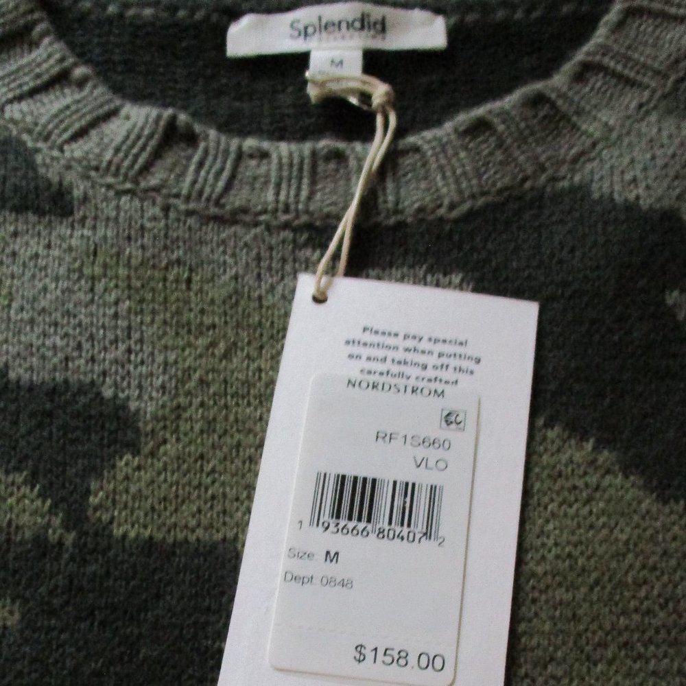 Splendid Crew Neck Sweater Cashmere Kissed Multicolor XS Ribbed Knit Trim NWT - Picture 4 of 5